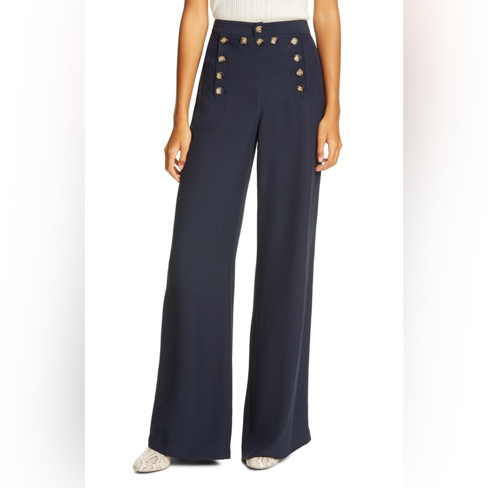 EUC La Ligne Navy Sailor Wide Leg Pants